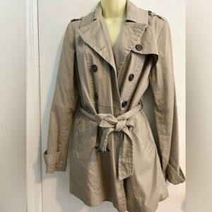MARIA Beige Double-Breasted Trench Coat